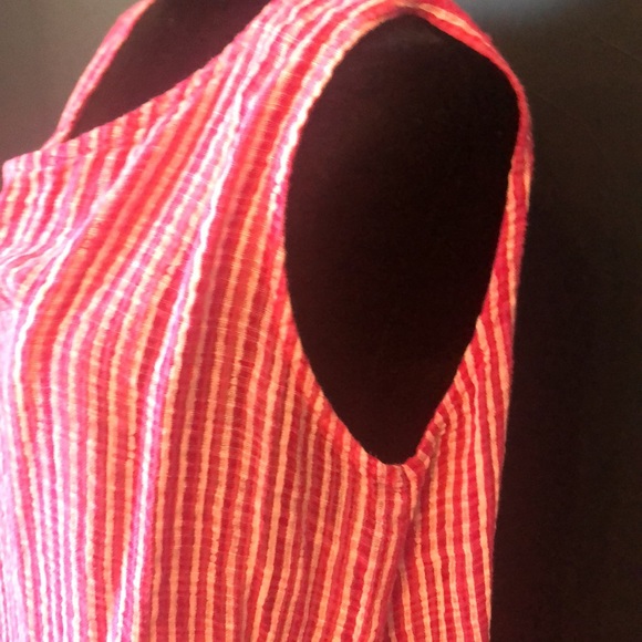 ANGELA MARA pink/white striped dress size large - Picture 4 of 9